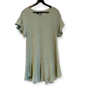 Anthropologie Saturday/Sunday Greenish Odette Ruffle Sleeve Dress Size XS